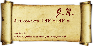 Jutkovics Mátyás névjegykártya